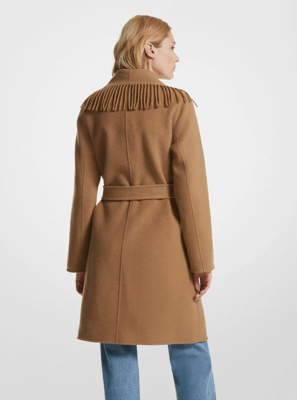 Michael Kors Fringe Wool Blend Belted Coat 2