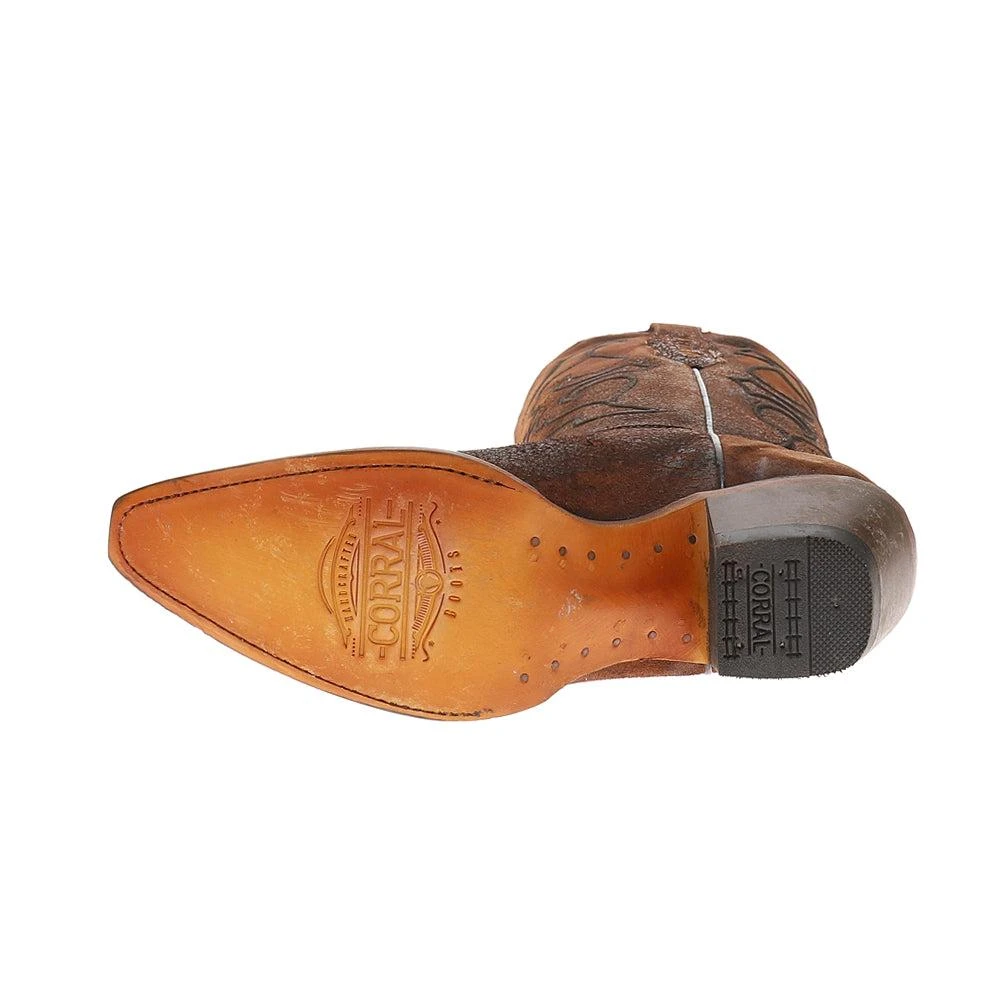 Corral Boots Embroidery Brown Lamb Snip Toe Cowboy Boots 5