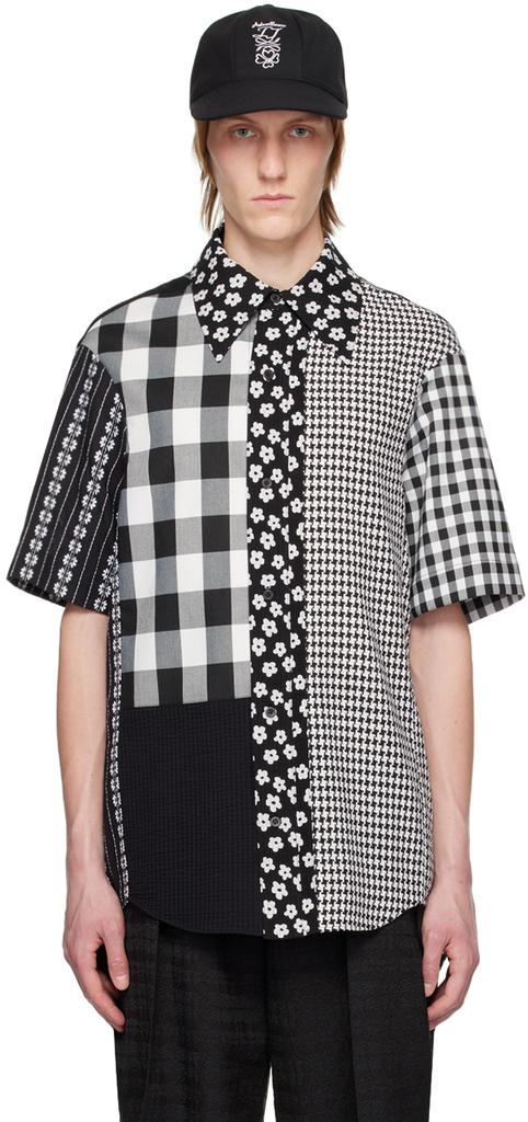 ADER error Black & White Paneled Shirt