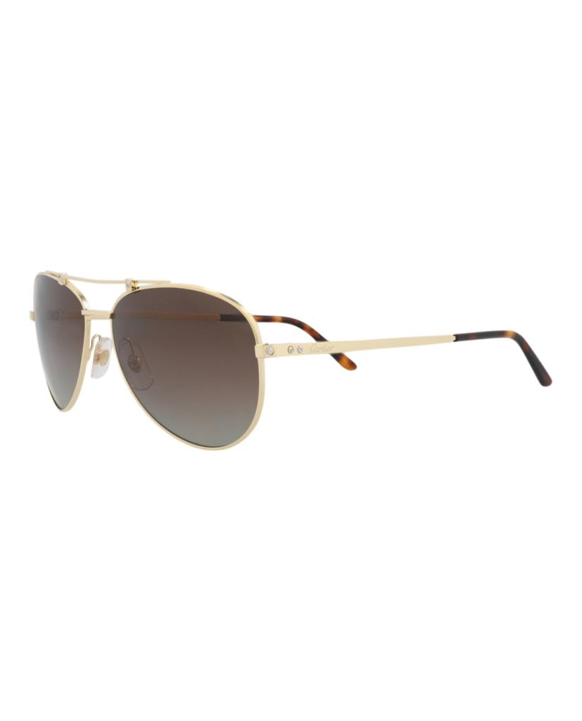 Cartier Aviator-Frame Metal Sunglasses