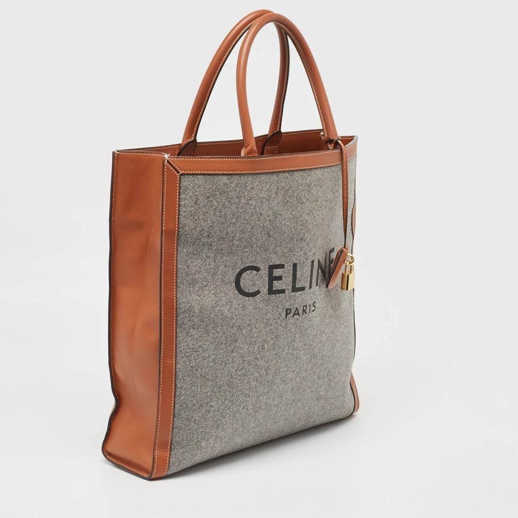 Celine Celine Brown/Grey Wool Large Vertical Cabas Tote 4