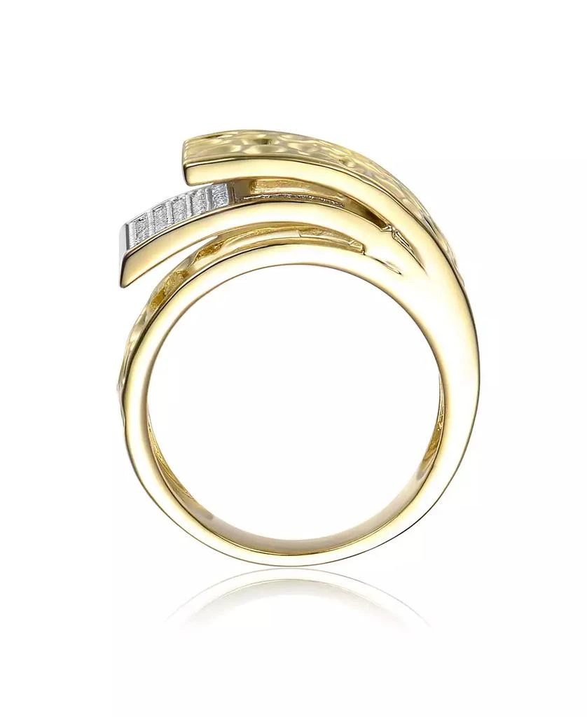 Rachel Glauber 14k Gold Plated with Cubic Zirconia Hammered Coiled Wrap Ring 3