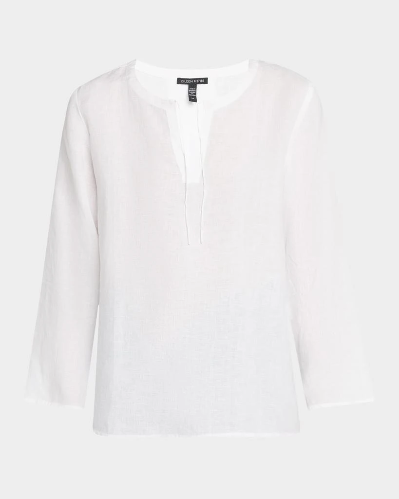 Eileen Fisher Tie-Neck Organic Linen Top 1