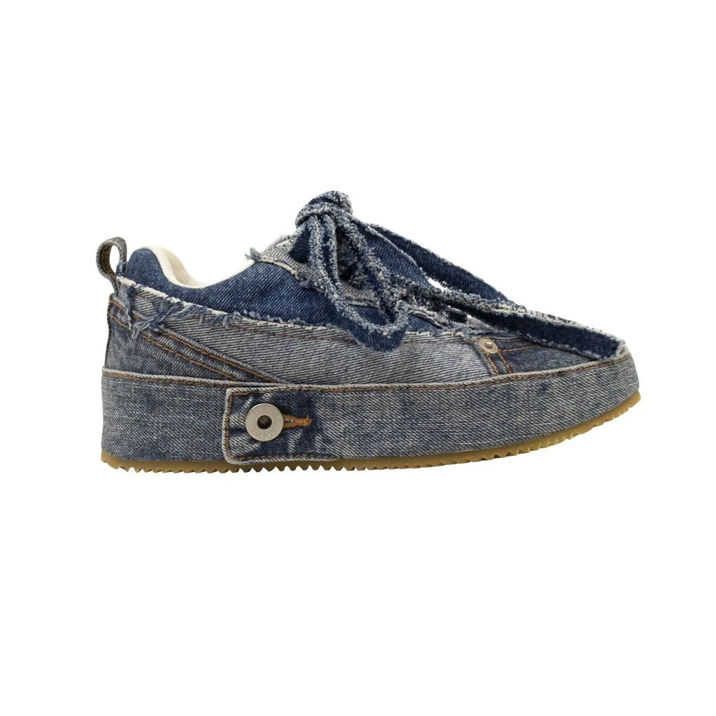 Loewe Washed Denim Blue Frayed Edges Deconstructed Sneakers 3