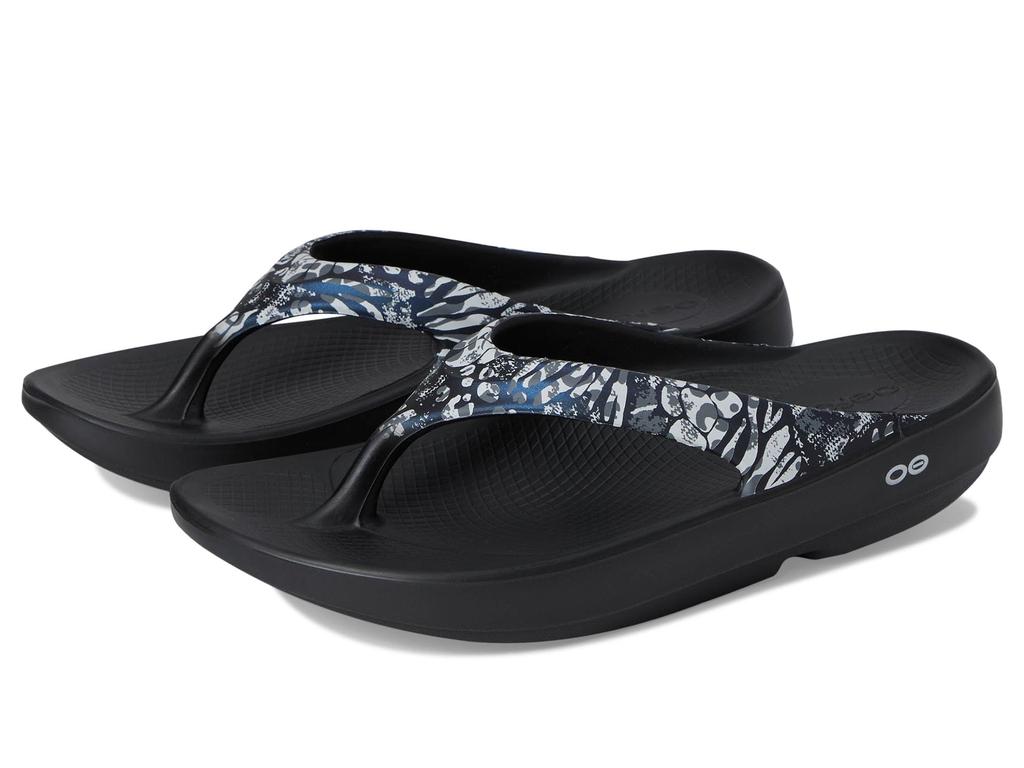 新品 OOFOS OOmega OOahh Luxe 28 厚底 Stacked Women's OOmega OOahh Stacked Sandal - Titanium Mirror – OOFOS