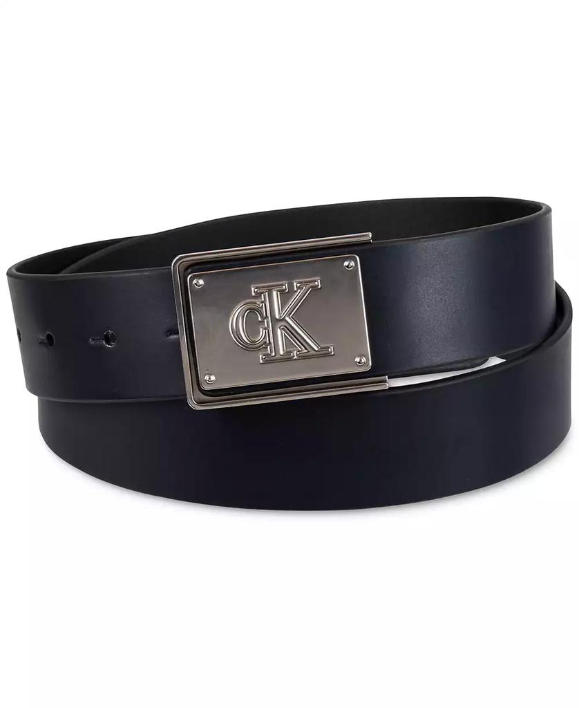 Calvin Klein Men's CK Plate Plaque Belt