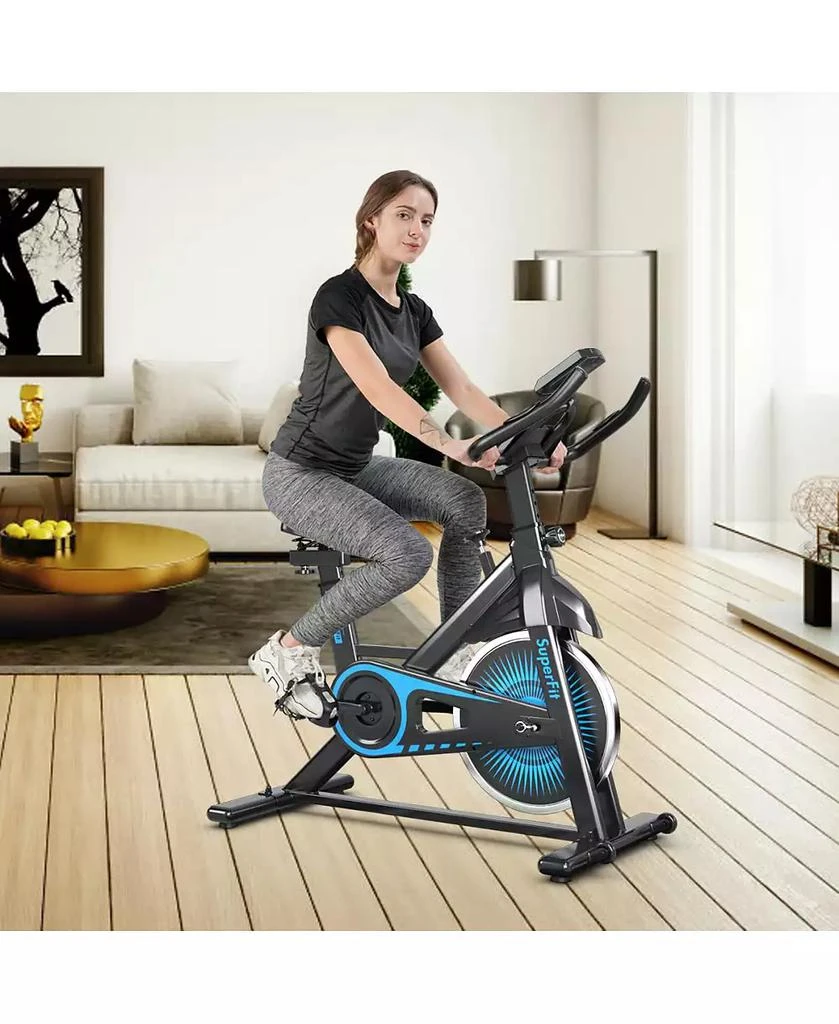 Costway Indoor Cycling Stationary Bike Silent Belt Drive Adjustable 2