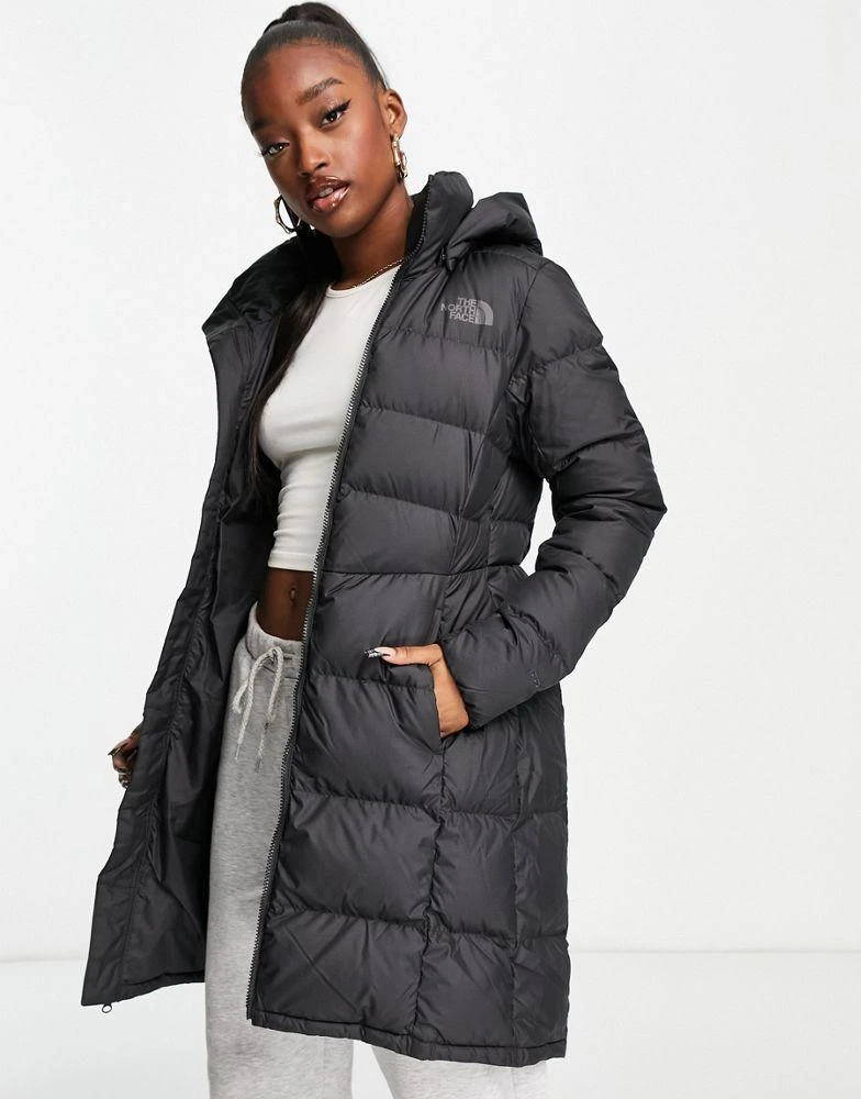 The North Face The North Face Metropolis hooded down parka coat in black 1