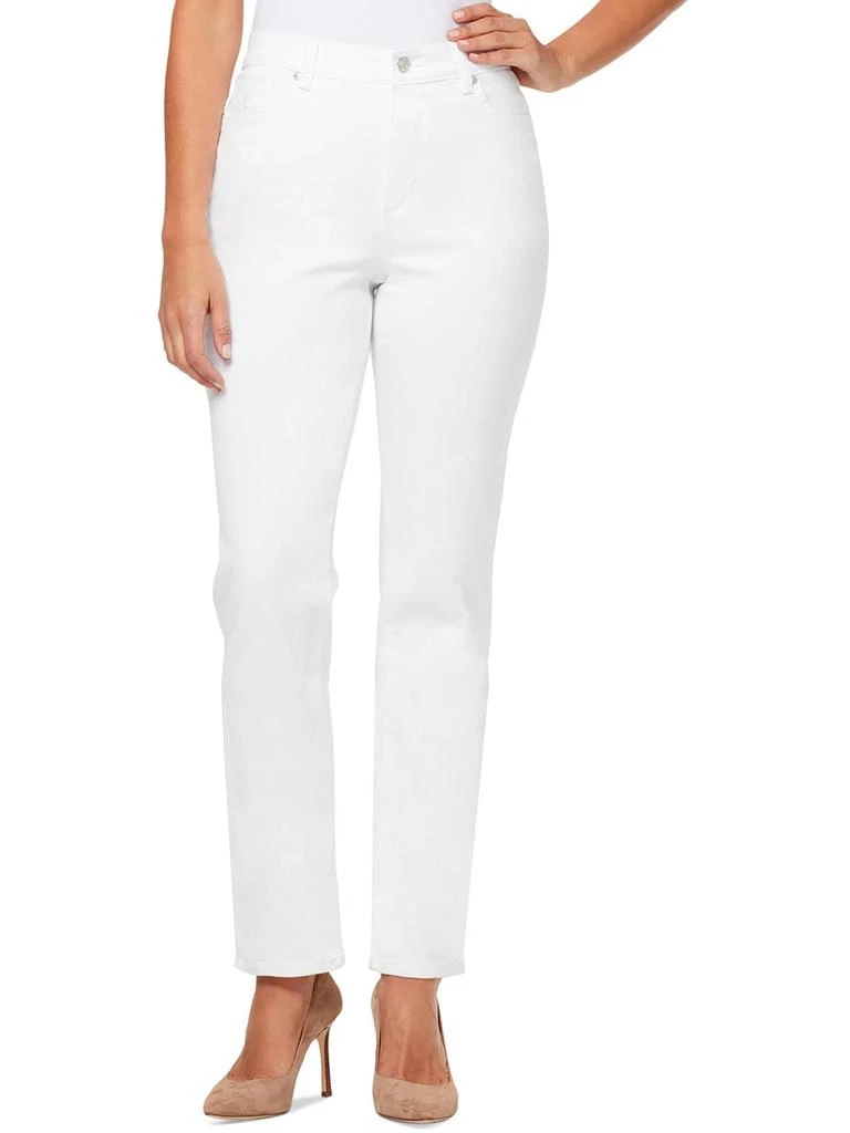Gloria Vanderbilt Petites Amanda Womens Mid Rise Slimming Straight Leg Jeans 1