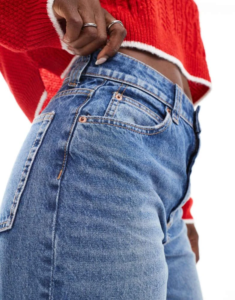 ASOS ASOS DESIGN wide leg dad jeans in mid blue 5