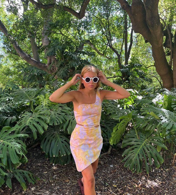 DAIGE Calico Dress Peach