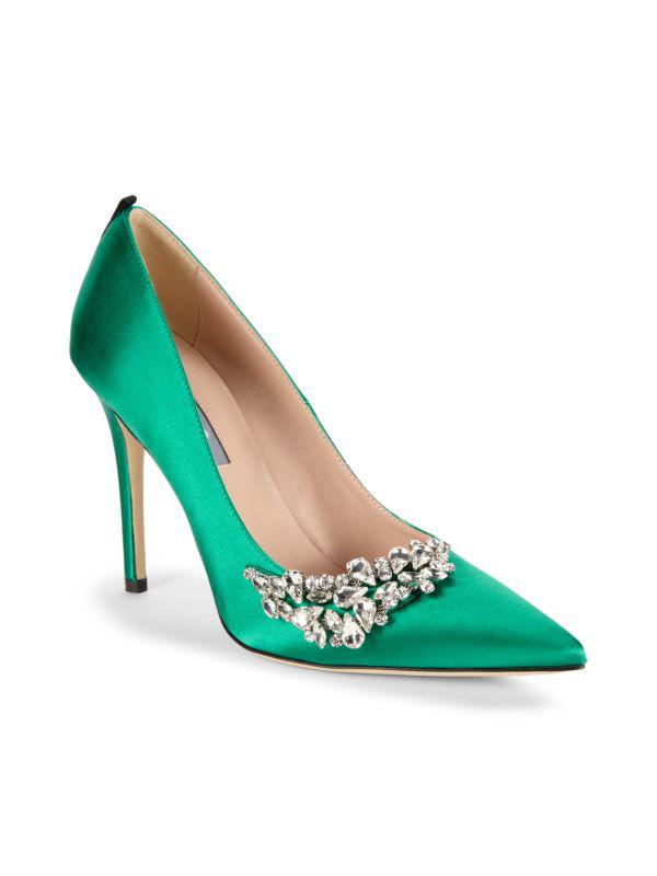 SJP by Sarah Jessica Parker Jumelle Crystal Satin Pumps