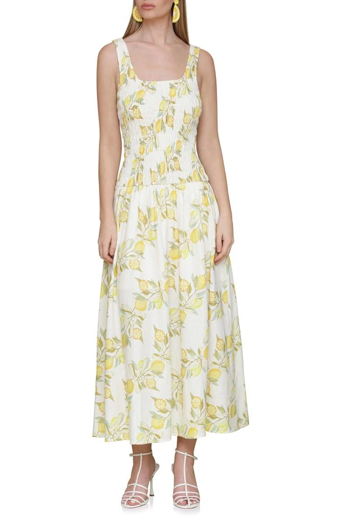 white christmas dresses Sky Blue Floral Eyelet Sleeveless Cotton Maxi Dress main image 1