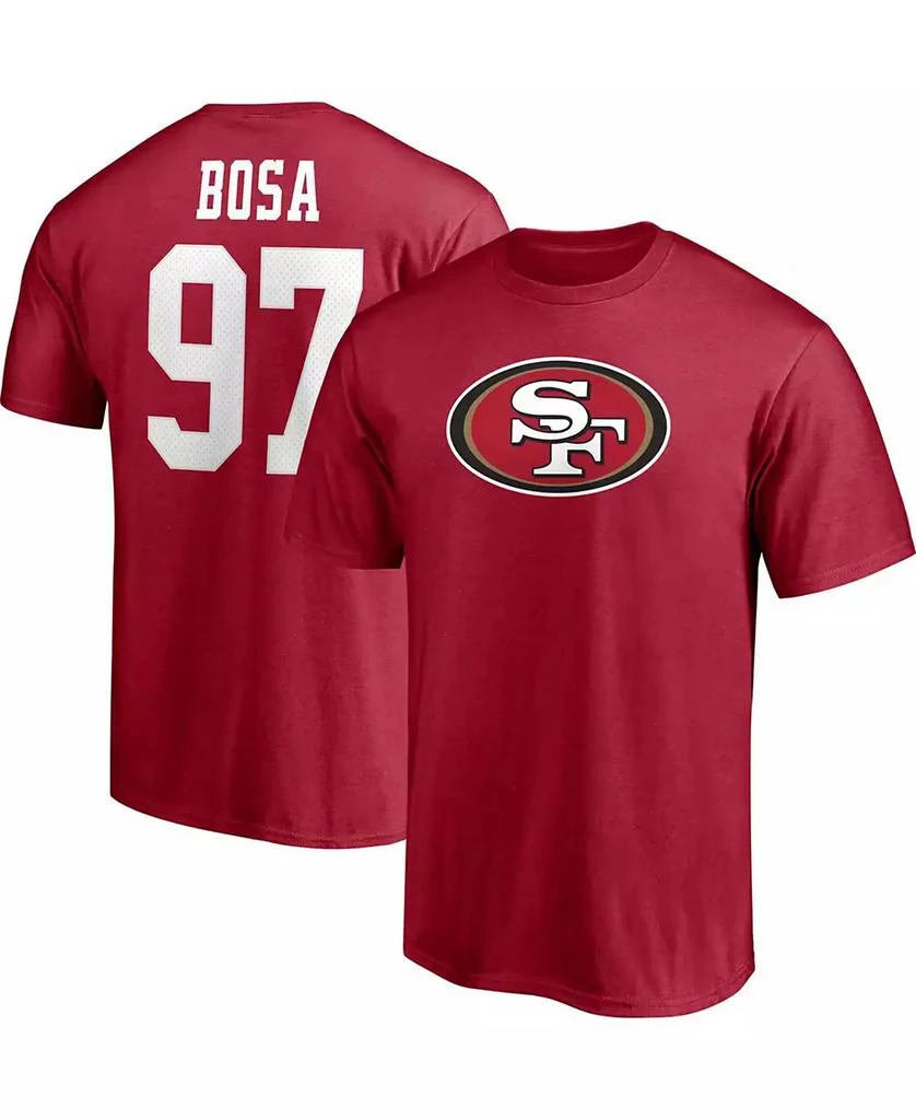 Fanatics Men's Nick Bosa Scarlet San Francisco 49ers Player Icon Name and Number T-shirt 1
