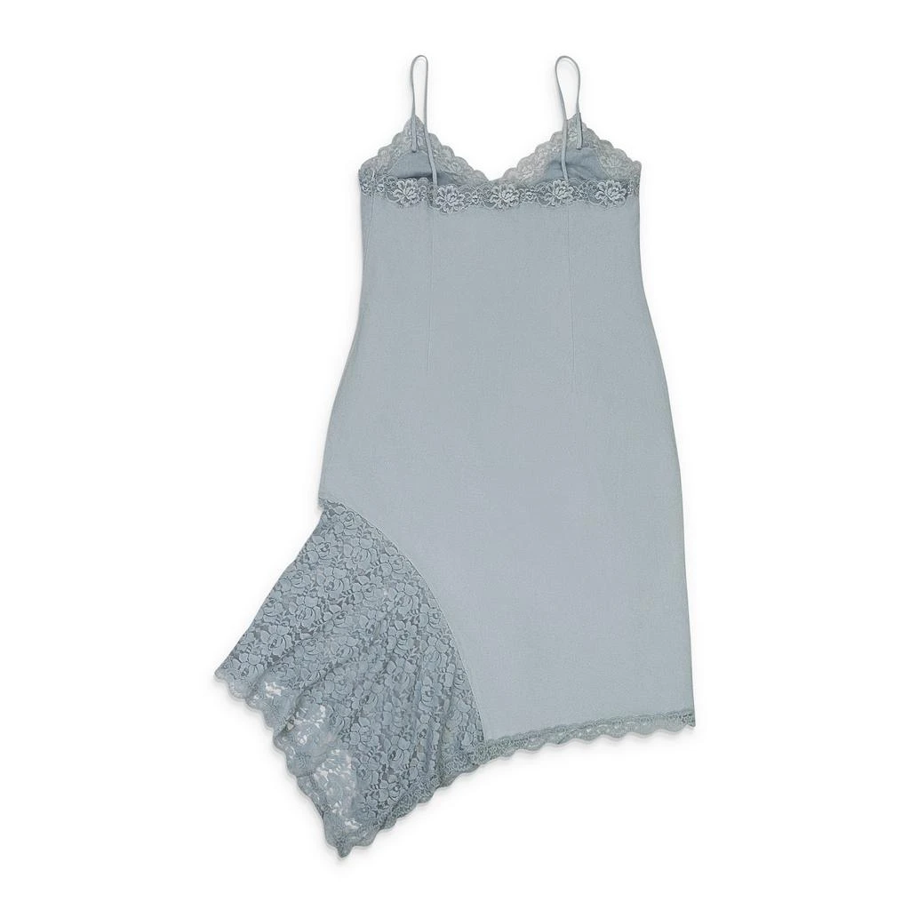 Callipygian CALLIPYGIAN FAUX SUEDE BLUE SLIP DRESS 2