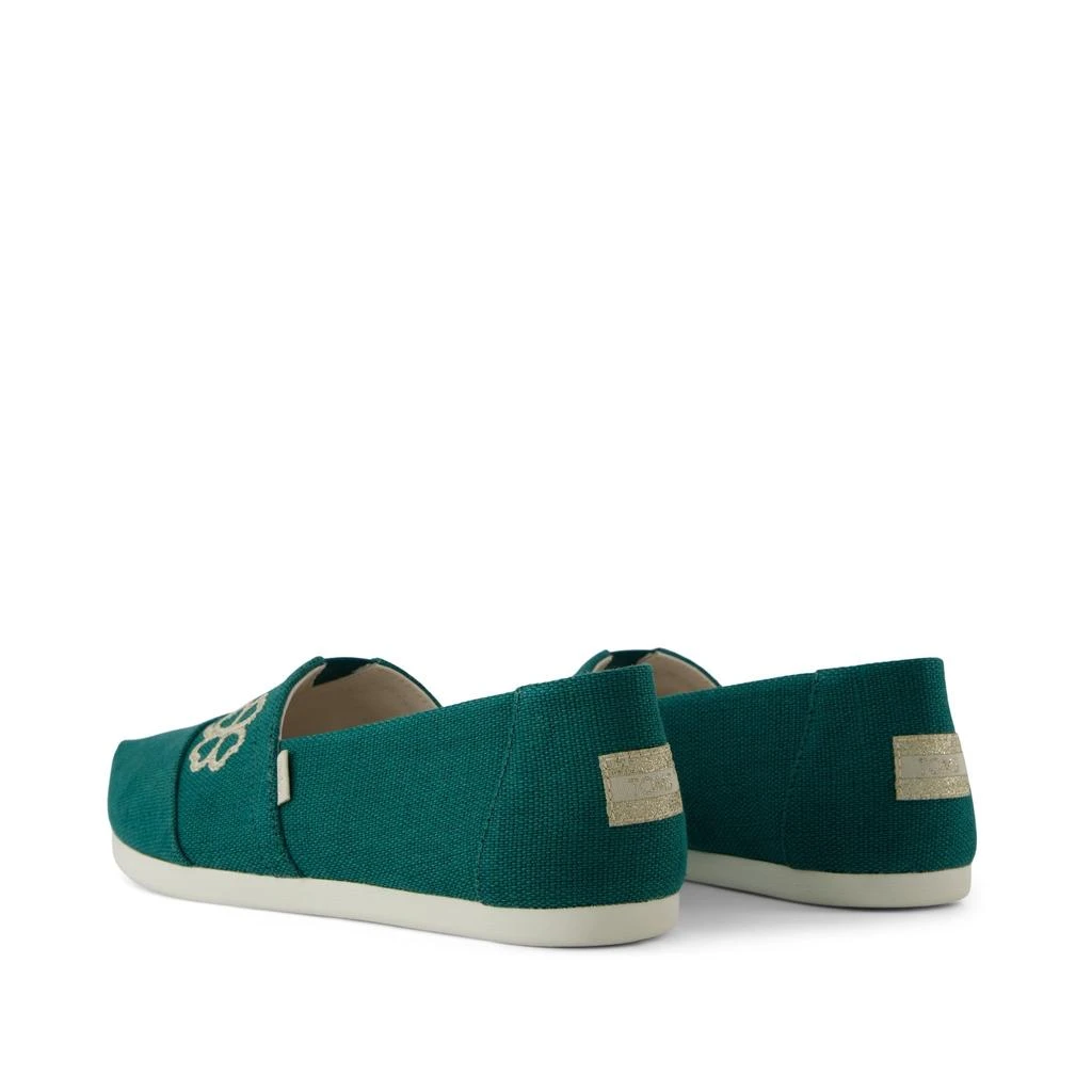 TOMS Shoes Alpargata Classic Embroidered Green Heritage Canvas 4