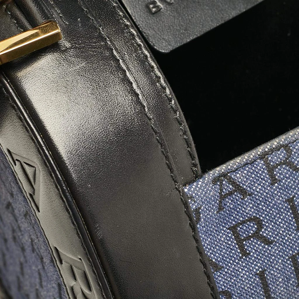 BVLGARI Bvlgari Blue/Black Logo Denim and Leather Cylinder Bag 8