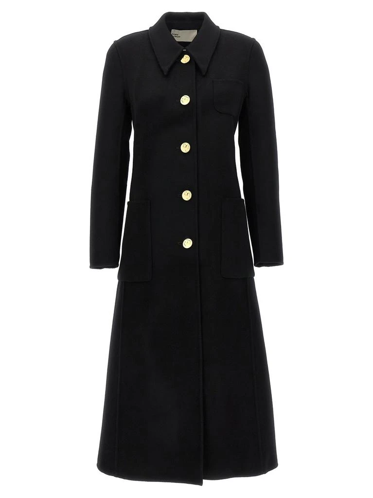 Tory Burch Tory Burch Single-Breasted Mid-Length Coat 1