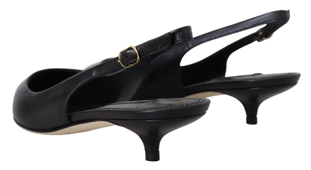 Dolce & Gabbana Dolce & Gabbana Black Leather Slingbacks Heels Pumps Shoes 6