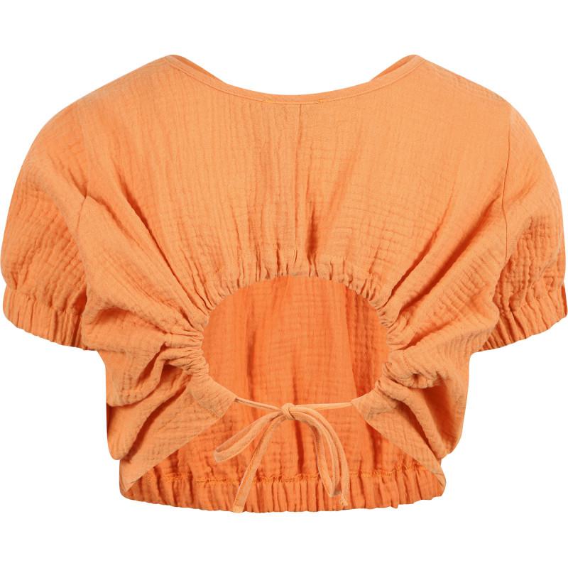 Devotion Open back detailing blouse in orange