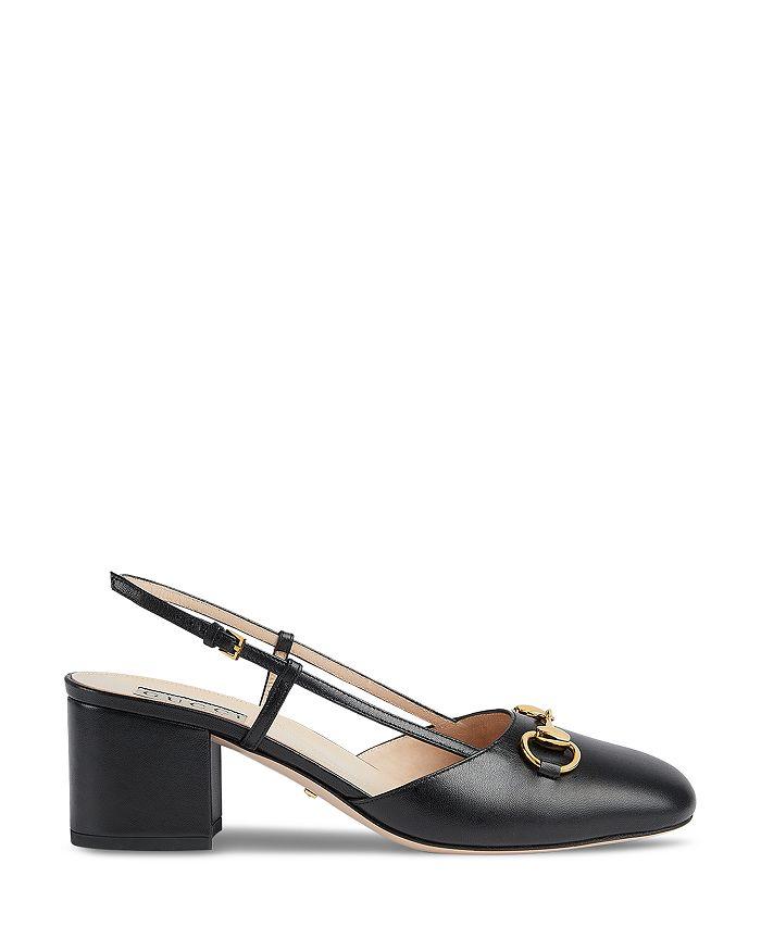 Gucci Women's Horsebit Slingback Block Heel Pumps