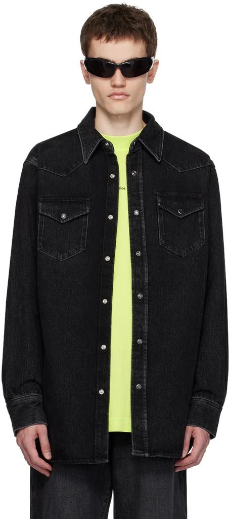 Acne Studios Black Press-Stud Denim Shirt 1