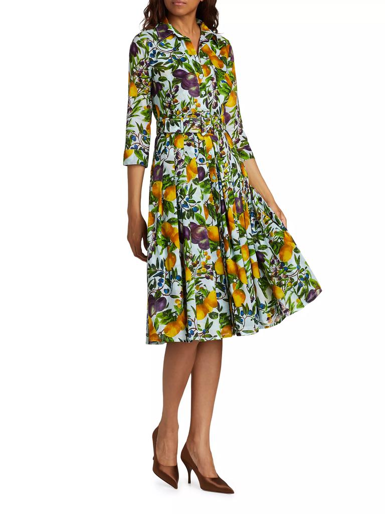 SAMANTHA SUNG Audrey Fruit Cotton Shirtdress
