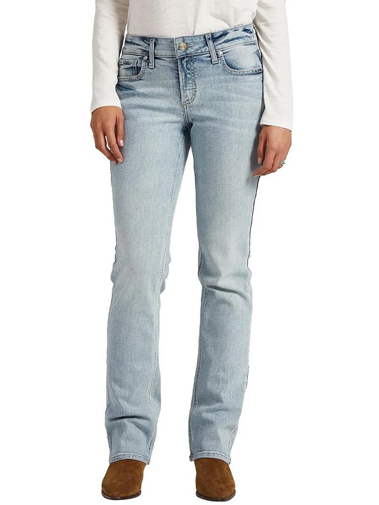 Silver Jeans Elyse Womens Curvy Fit Slim Bootcut Jeans 1