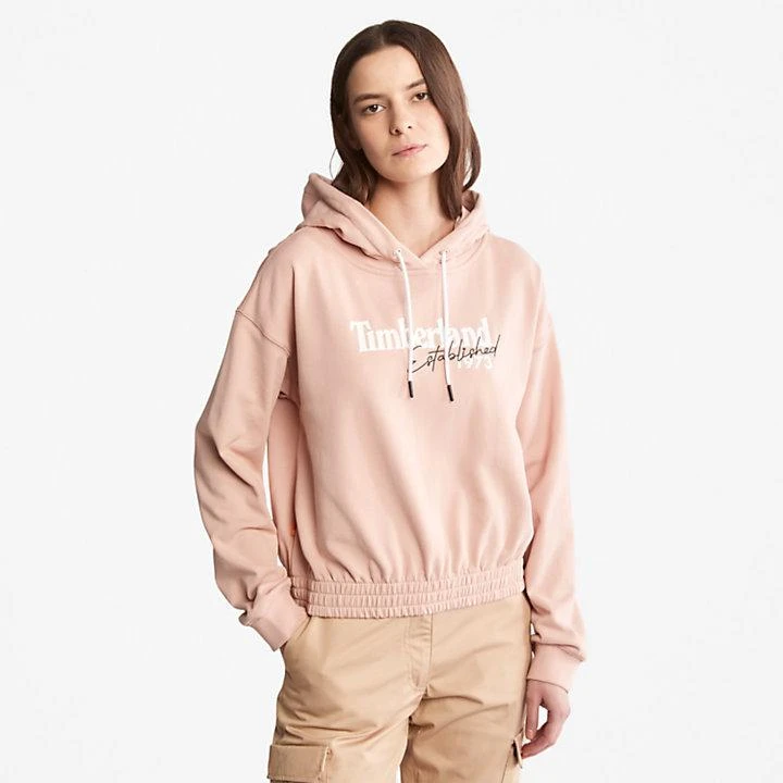 Timberland Established 1973 Logo Hoodie for Women in Light Pink 1