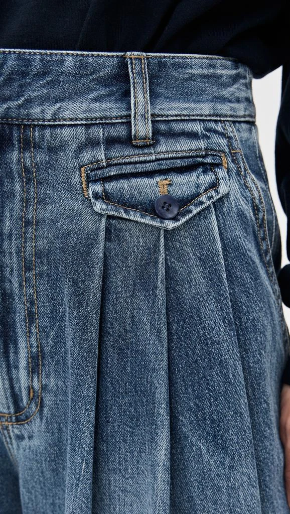 Tibi Petite Spring Denim Triple Pleat Pants 6