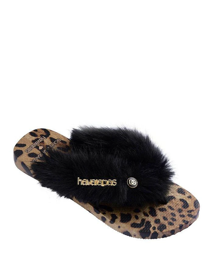 Havaianas x Dolce & Gabbana Women's Faux Fur Flip Flops 1