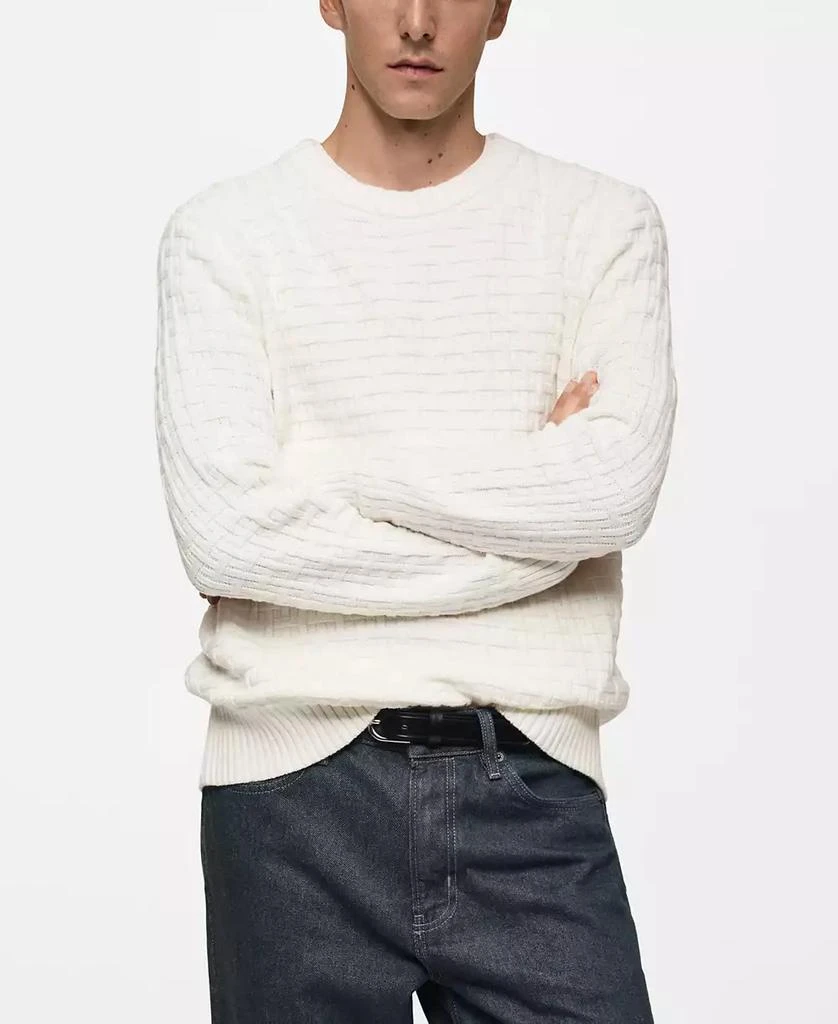 Mango Men's Crossed-Knit Sweater 1