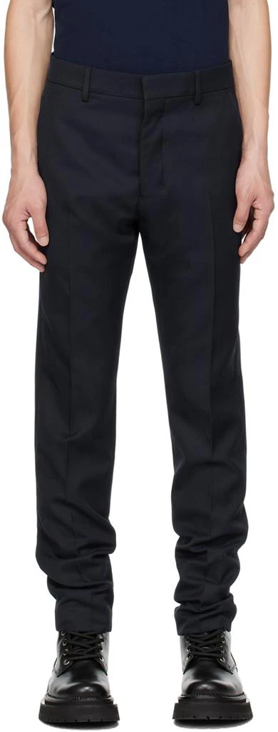 AMI Navy Cigarette Fit Trousers 1