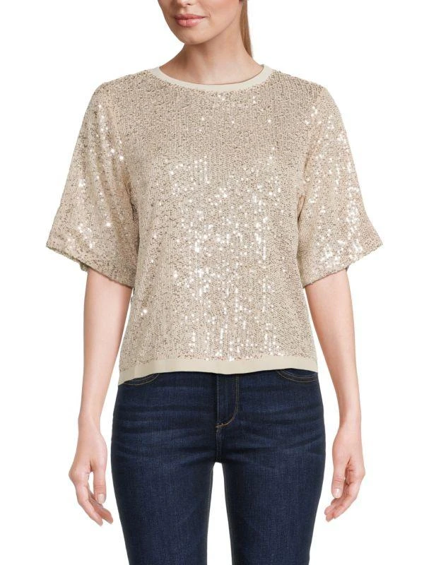 Lea & Viola Boxy Sequin Top 1