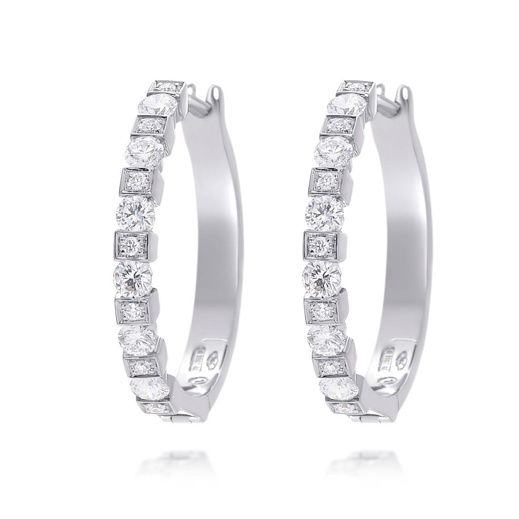 Damiani Damiani 18K White Gold and Diamond Huggie Earrings