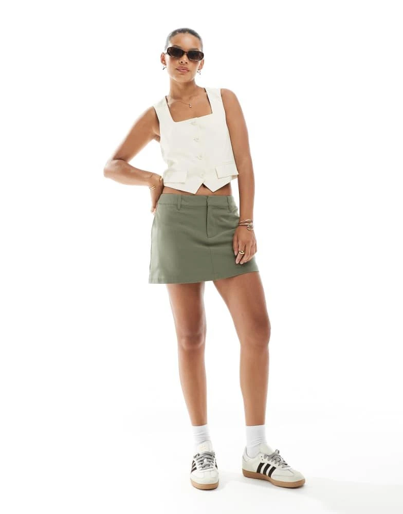 Cotton:On Cotton:On Luis suiting mini skort in burnt olive 3