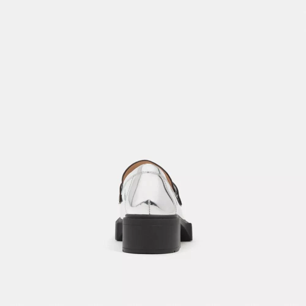 Coach Leah Loafer In Silver Metallic 4