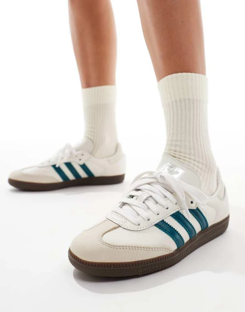 Adidas adidas Originals Samba OG in white and teal 1
