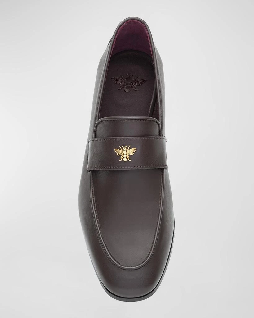 Bougeotte Leather Medallion Heeled Loafers 4