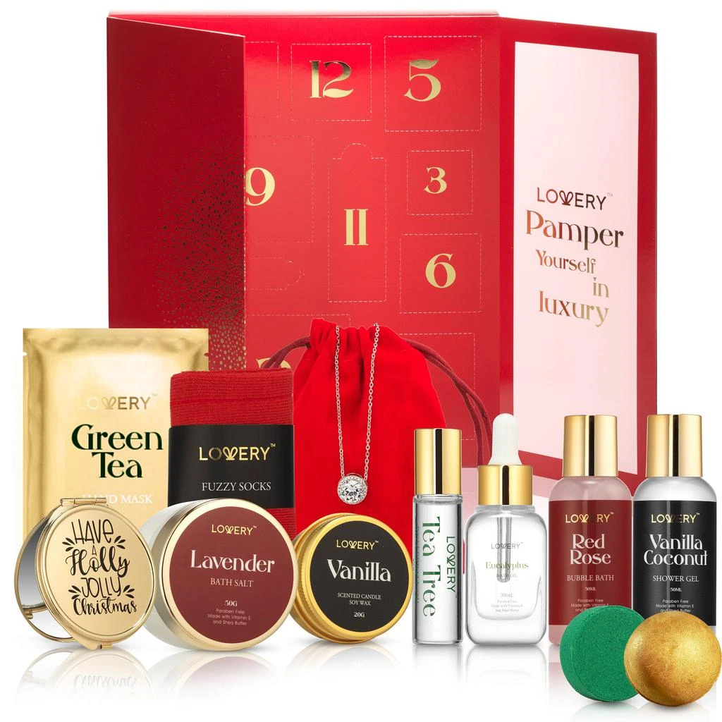 Lovery 12 Days of Beauty Advent Calendar Bath & Body Care Gift Set 1