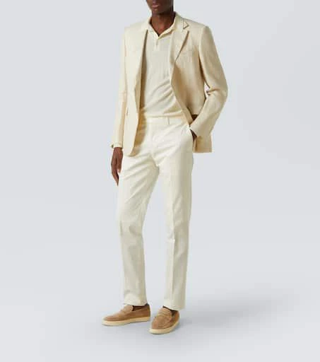 LARDINI Knitted wool, silk, and cashmere polo shirt 2