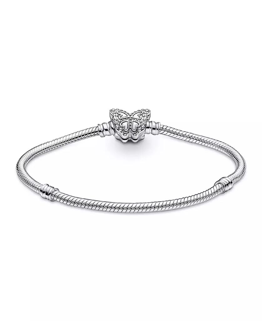 PANDORA Moments Cubic Zirconia Butterfly Clasp Snake Chain Bracelet