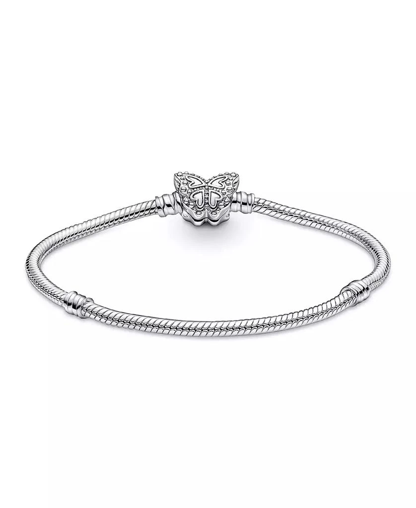 Pandora Moments Cubic Zirconia Butterfly Clasp Snake Chain Bracelet 2