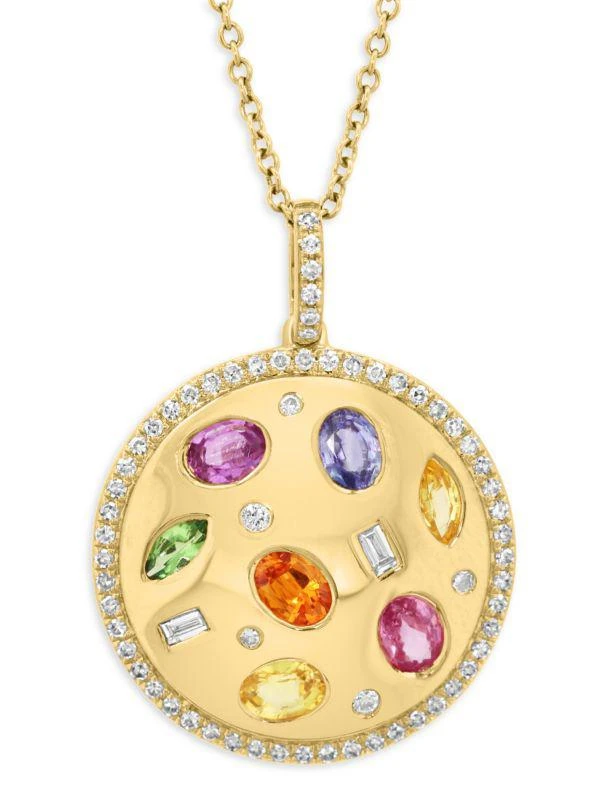 Effy 14K Yellow Gold & Multi Stone Pendant Necklace 2