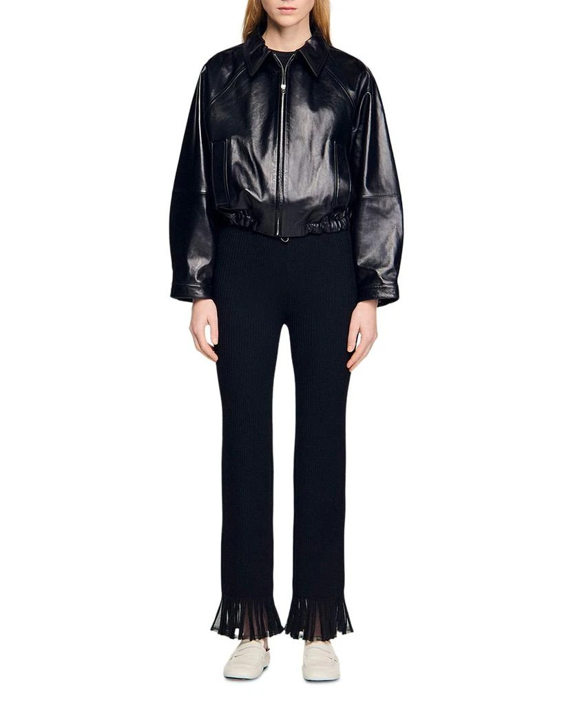 Sandro Lambskin Leather Jacket 4