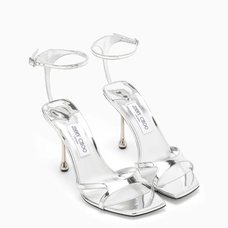 Jimmy Choo Ixia 95 metallic silver leather sandal 2