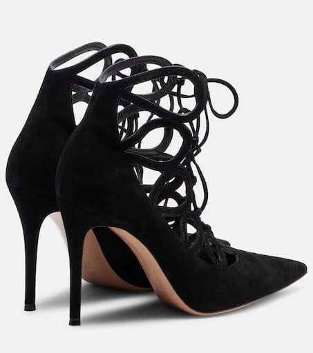 Gianvito Rossi Elisa 95 suede lace-up pumps 2