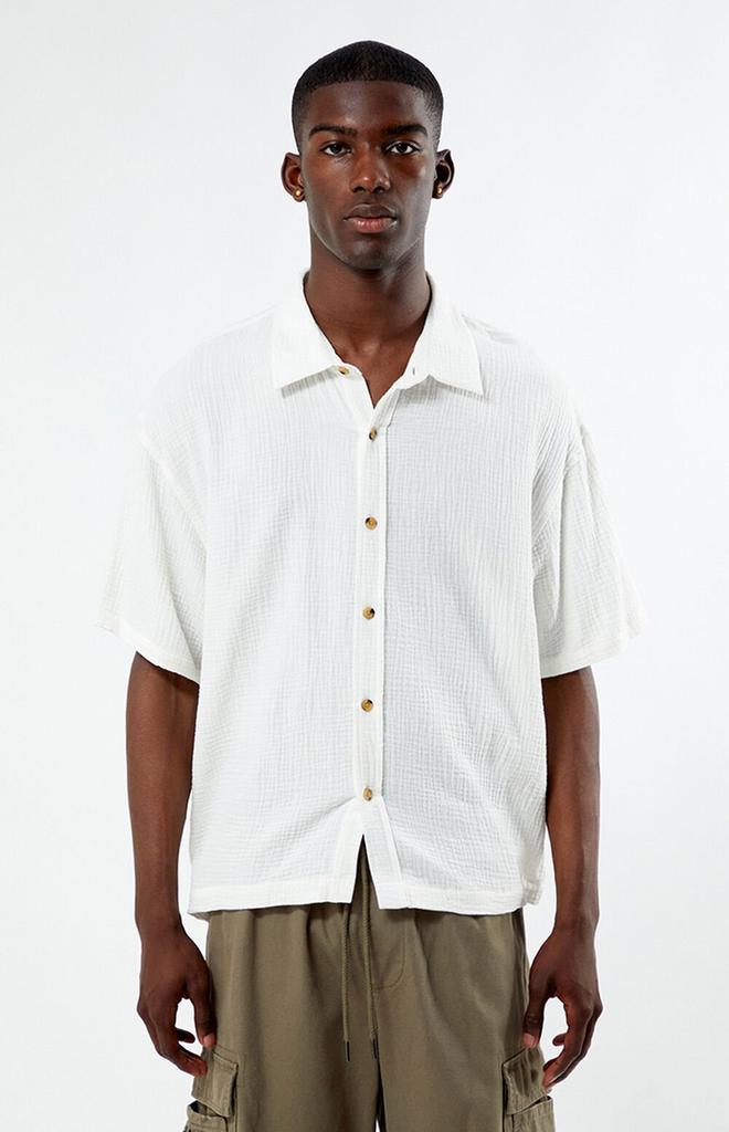 PacSun Cream Boxy Button Down Shirt