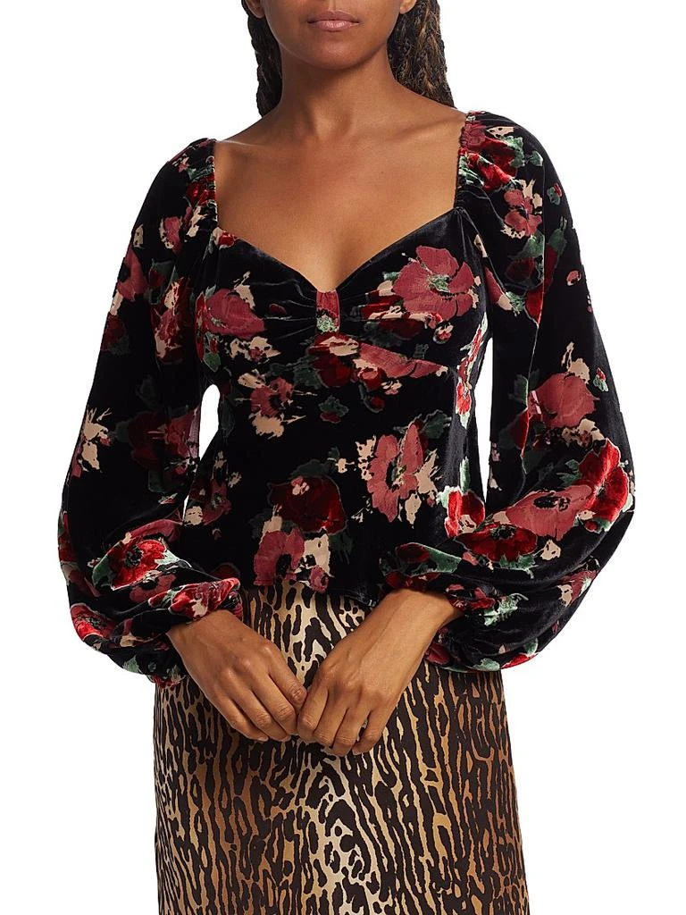 Rixo Bridgette Floral Velvet Blouse 3