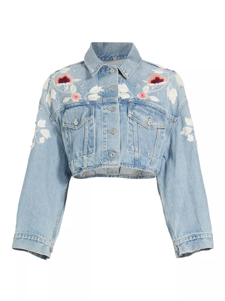 Citizens of Humanity Lena Floral Embroidered Crop Denim Jacket 1